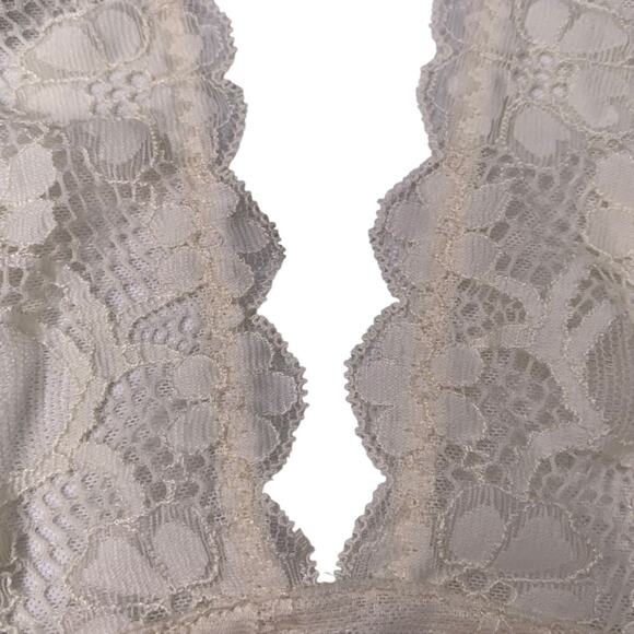 Free People Galloon Lace Halter Cream Bralette Size M - Picture 11 of 14